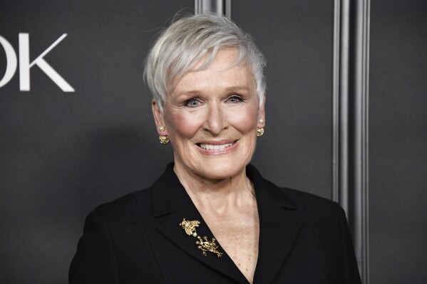 FILE - Glenn Close attends the premiere of the Apple TV+ series "The New Look" on Feb. 12, 2024, in New York. (Photo by Evan Agostini/Invision/AP, File)