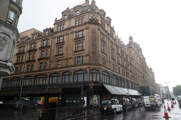 FILE -A general view of Harrods department store in London, July 1, 2020.(AP Photo/Alastair Grant, File)