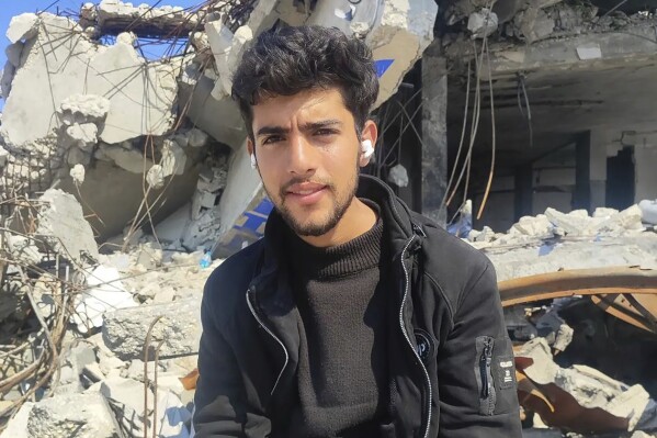 Shaban al-Dalu, a 19-year-old university student, seen in this undated image, was among five people killed in an Israeli strike that hit a tent camp for displaced people in the courtyard of the Al-Aqsa Martyrs Hospital in the central city of Deir al-Balah on Monday, Oct. 13, 2024. (Al-Dalu family photo via AP)