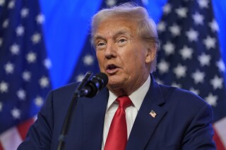 Republican presidential nominee former President Donald Trump speaks during an event on combating antisemitism at Trump National Golf Club, Thursday, Aug. 15, 2024, in Bedminster, N.J. (AP Photo/Julia Nikhinson)