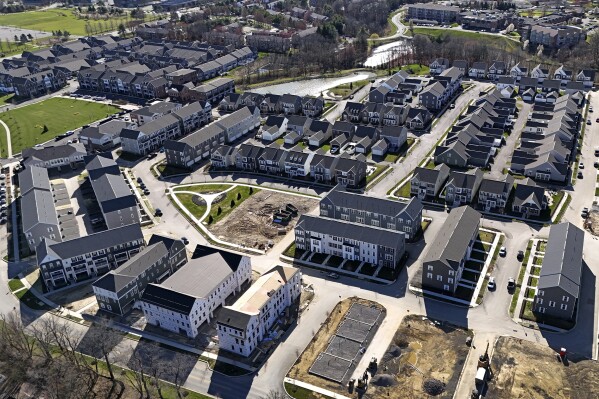 FILE - A housing development in Cranberry Township, Pa., is shown on March 29, 2024. (AP Photo/Gene J. Puskar, File)