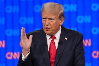 Republican presidential candidate former President Donald Trump speaks during a presidential debate hosted by CNN with President Joe Biden, Thursday, June 27, 2024, in Atlanta. (AP Photo/Gerald Herbert)