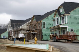 FILE - In this March 1, 2017, photo, new home construction is underway in a housing plan in Zelienople, Pa. Housing market trends are shaping up in favor of a solid 2024 for U.S. homebuilders — as long as mortgage rates don't jump back to the highs they hit late last year. (AP Photo/Keith Srakocic, file)