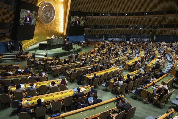 El secretario general de Naciones Unidas António Guterres, habla durante la 79na sesión de la Asamblea General, el martes 10 de septiembre de 2024. (AP Foto/Yuki Iwamura)